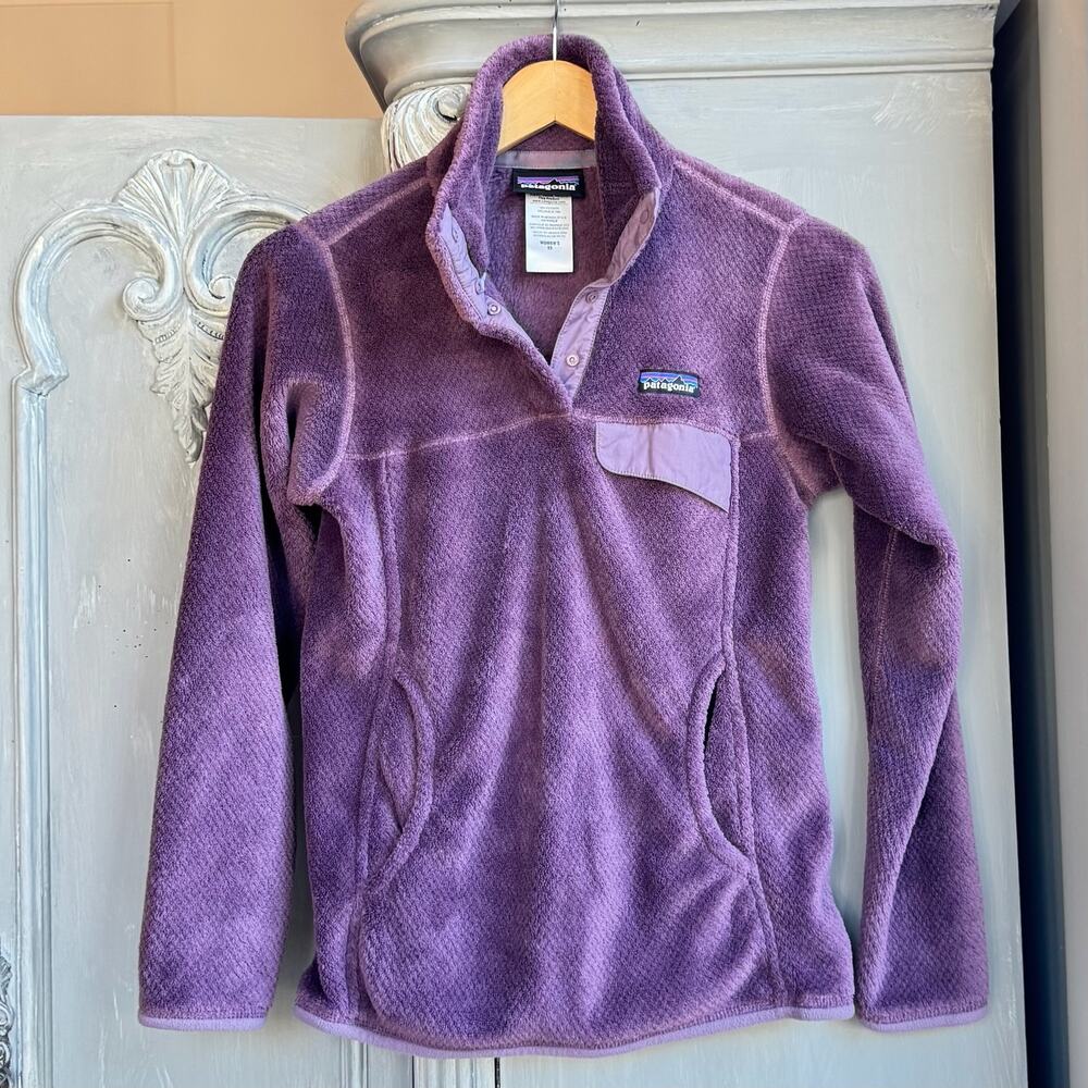Patagonia Women's XS Purple Fleece Snap-T Neck Pullover Polartec Thermal Pro